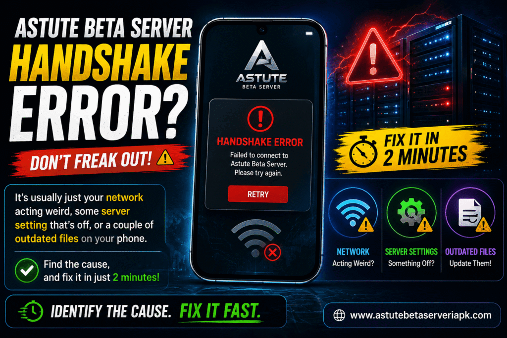 Astute Beta Server Handshake Issue Solved 2 Astute Beta Server handshake error with network, server settings, and outdated file troubleshooting tips