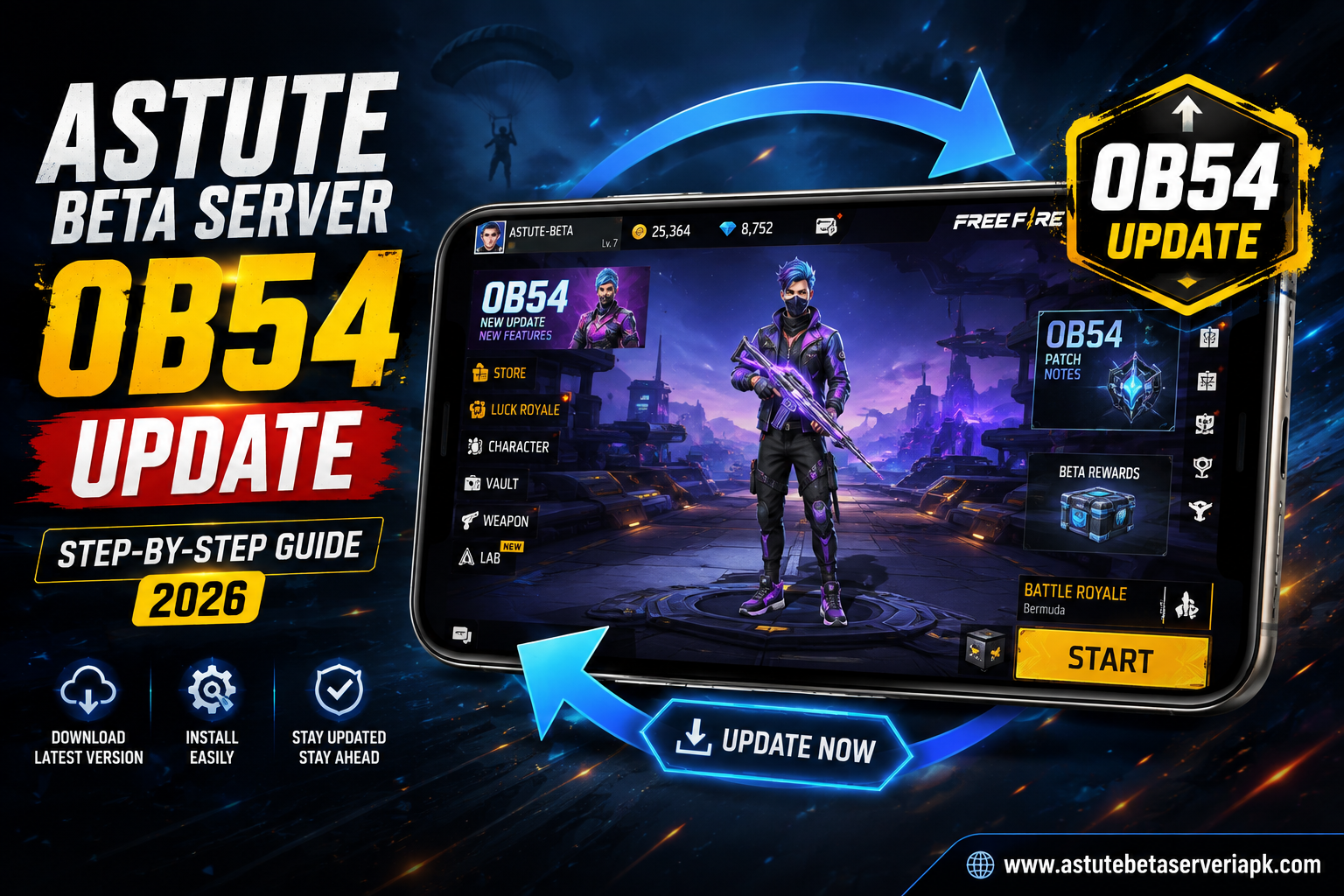 Astute Beta Server OB54 update step-by-step guide 2026