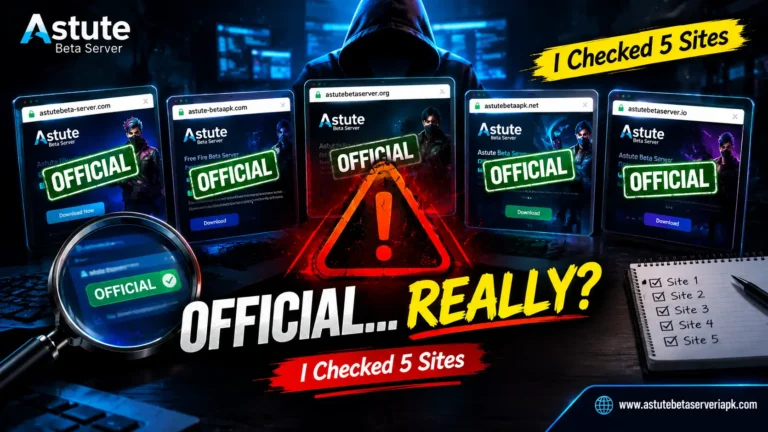 Astute Beta Server safety investigation comparing five sites claiming to be official