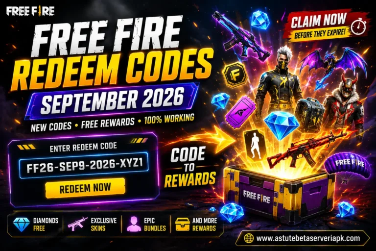 Free Fire redeem codes for September 2026 with diamonds skins bundles and exclusive